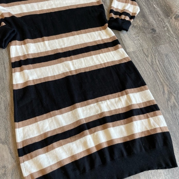 French Connection Women’s Black, off white, and tan long sleeve dress, size 8 - Picture 2 of 8